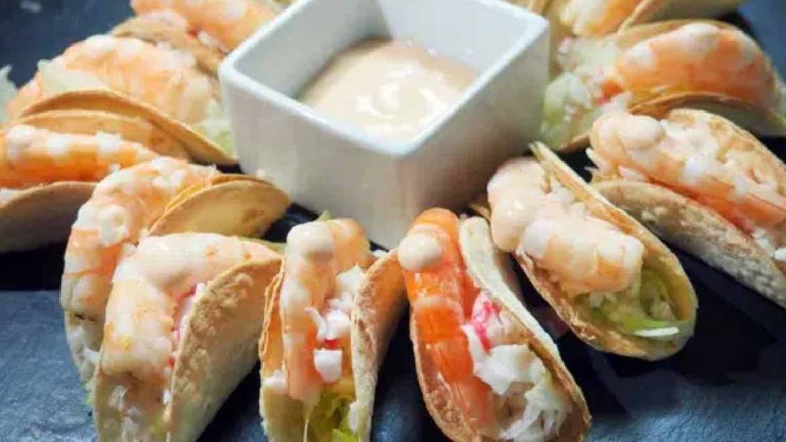 Mini Crevette Mini tacos aux crevettes: pour un apéritif élégant et super bon