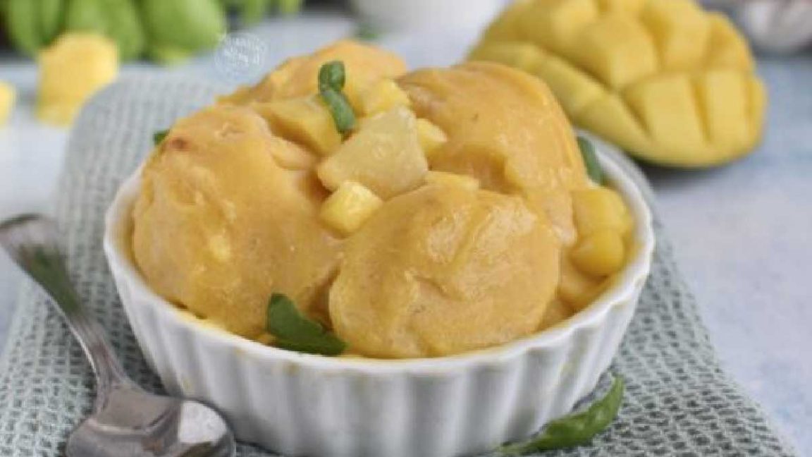 Préparé sans sorbetière et avec seulement 3 ingrédients, ce sorbet à la
