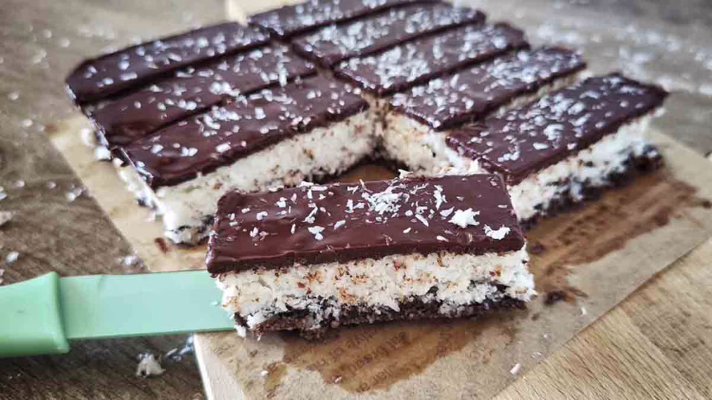 barres de chocolat fourrées à la noix de coco