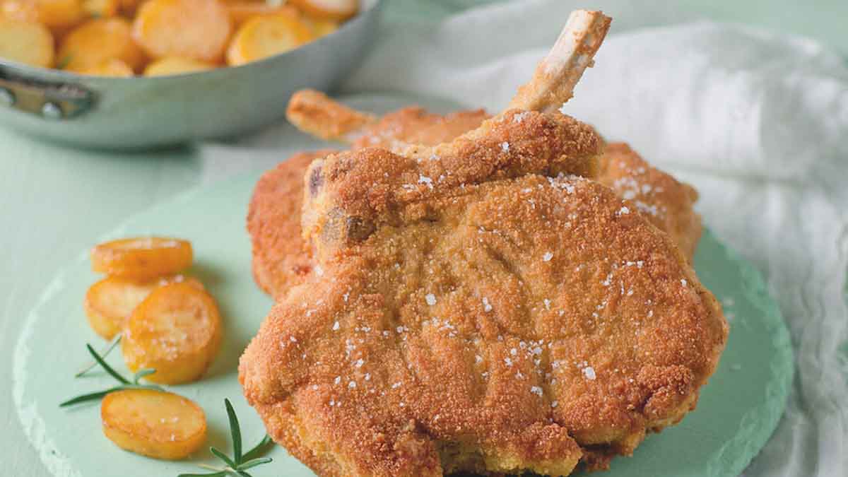 côtelettes de veau aux pommes de terre nouvelles