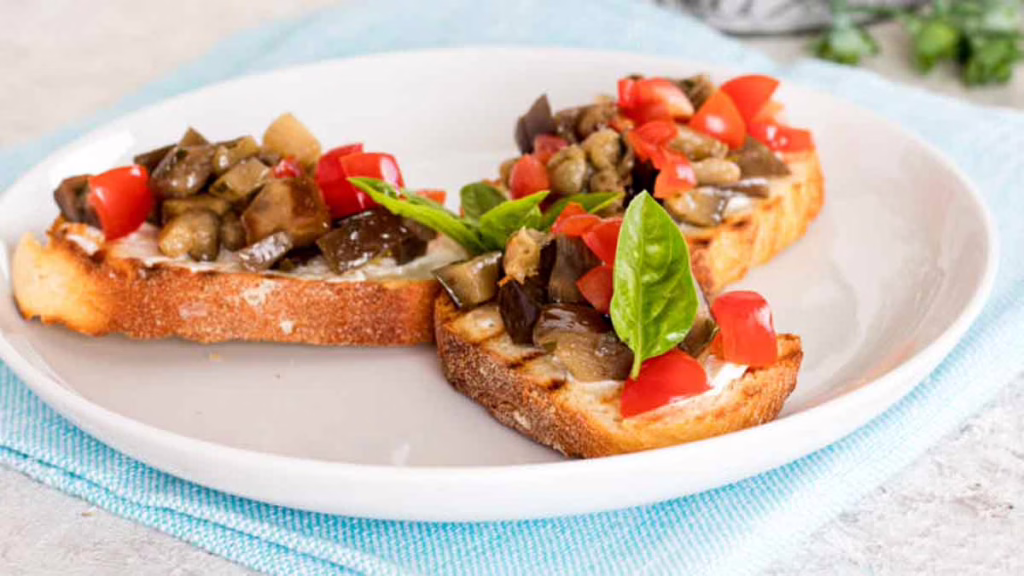 croûtons aux aubergines