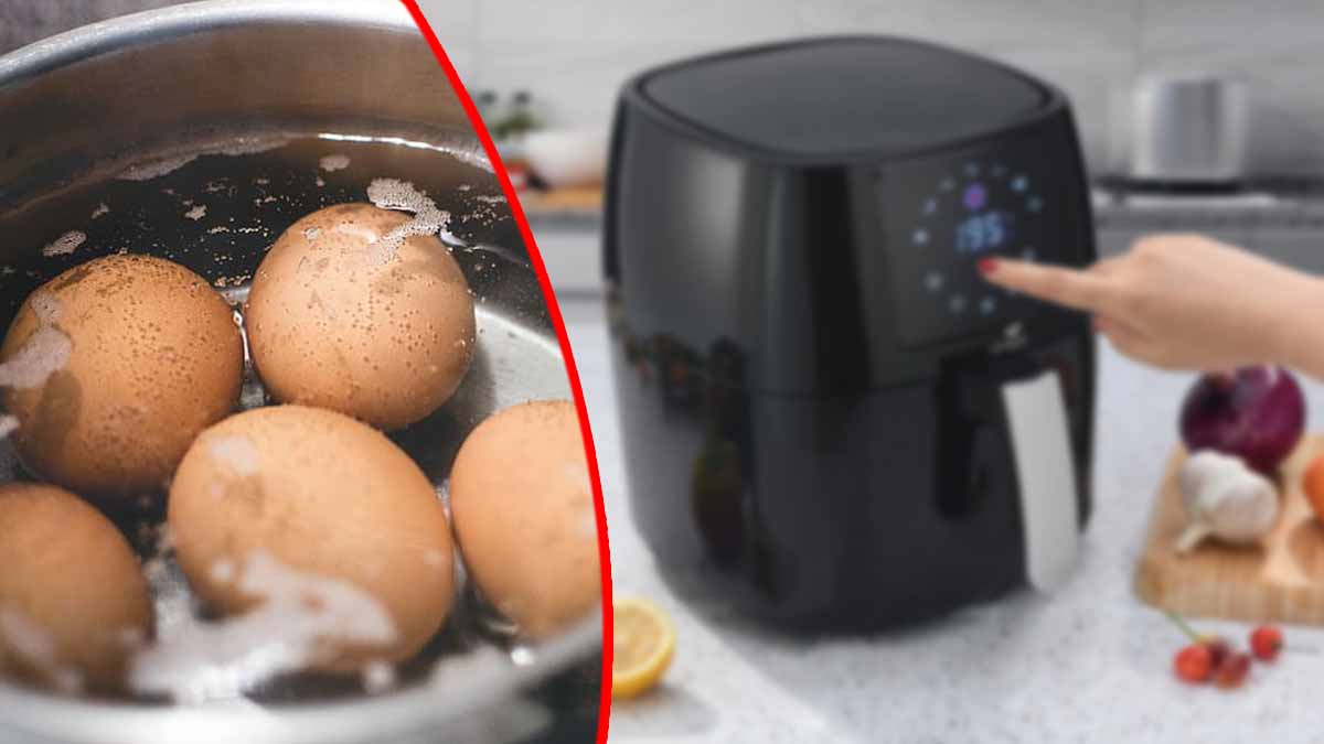 cuisiner l'œuf dans la friteuse à air