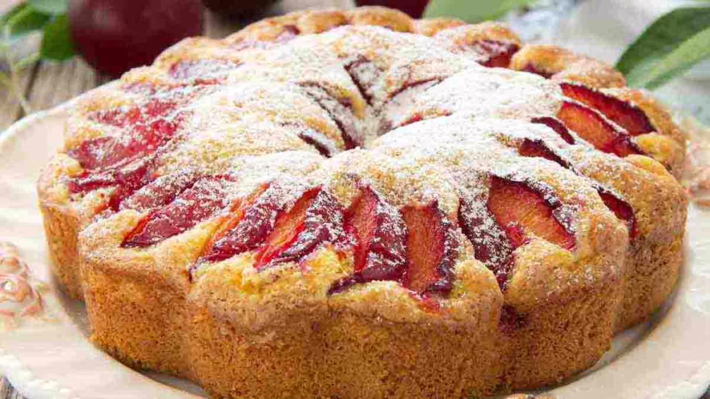 gâteau aux prunes agréablement parfumé