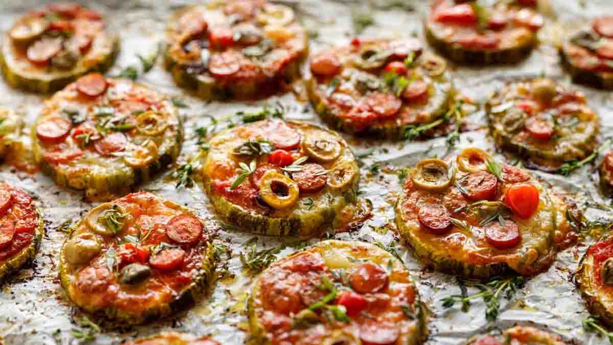 mini-pizza aux courgettes