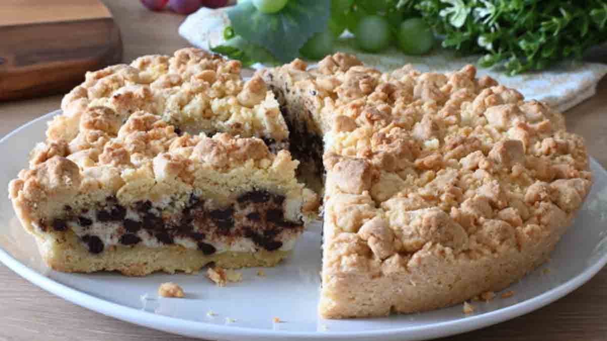 gâteau friable à la ricotta et aux pépites de chocolat