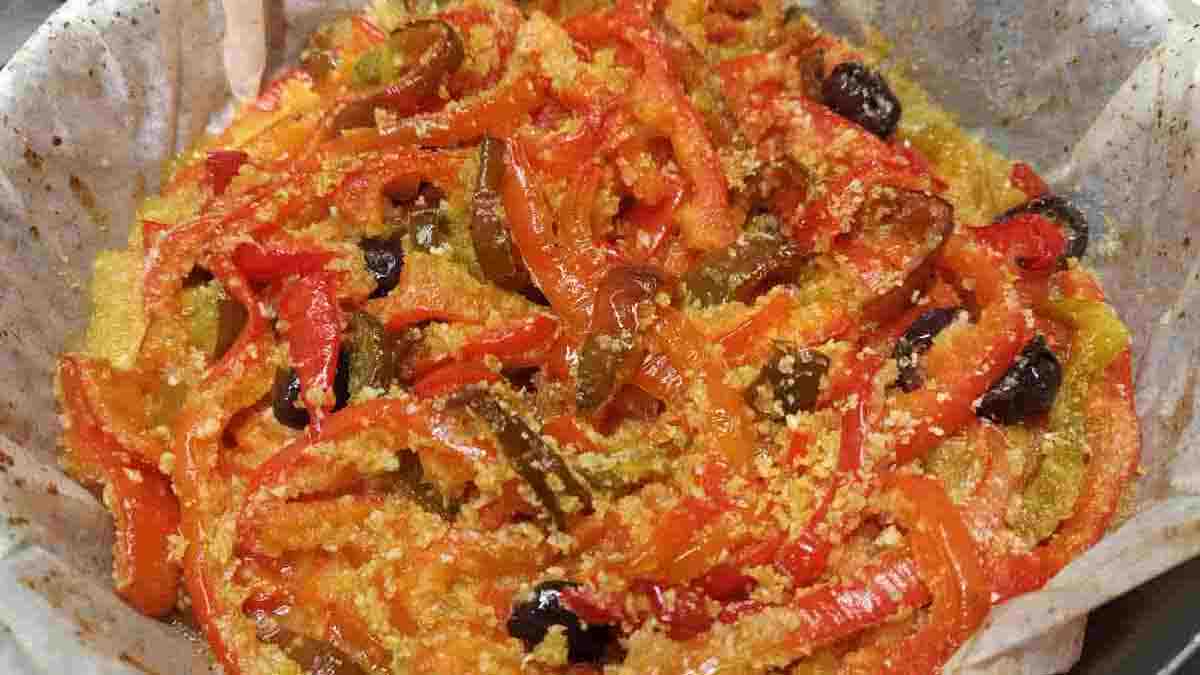 gratin de poivrons poêlé