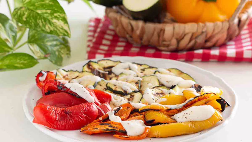 légumes grillés à la crème de parmesan