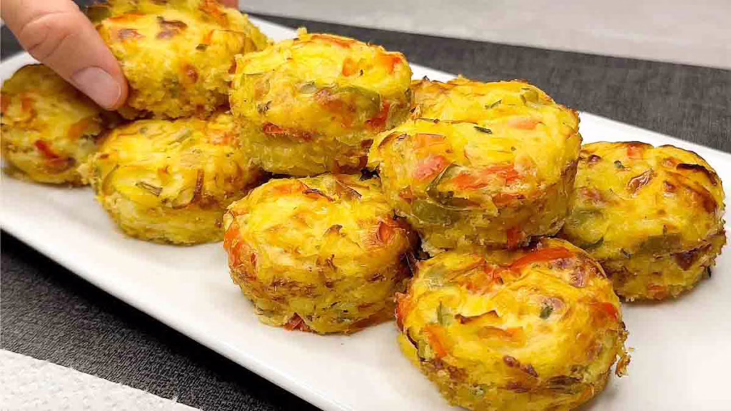 muffins de pommes de terre et de poivrons à la ricotta