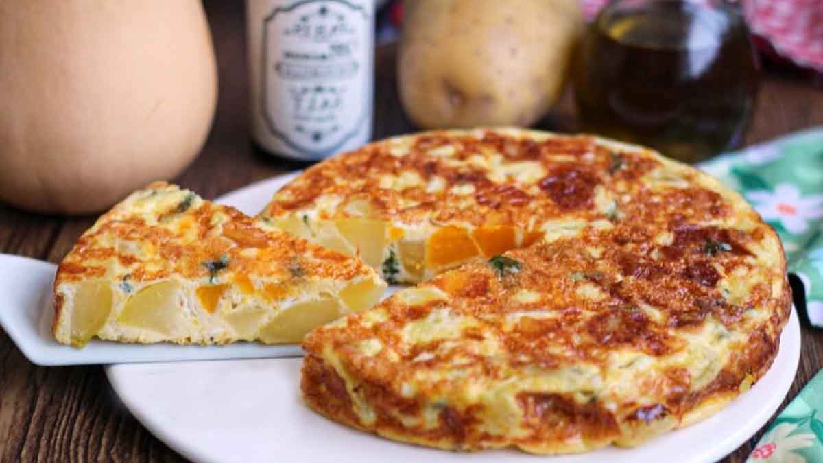 omelette aux pommes de terre et au potiron