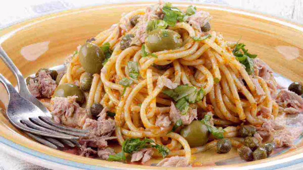 spaghettis sautés au thon