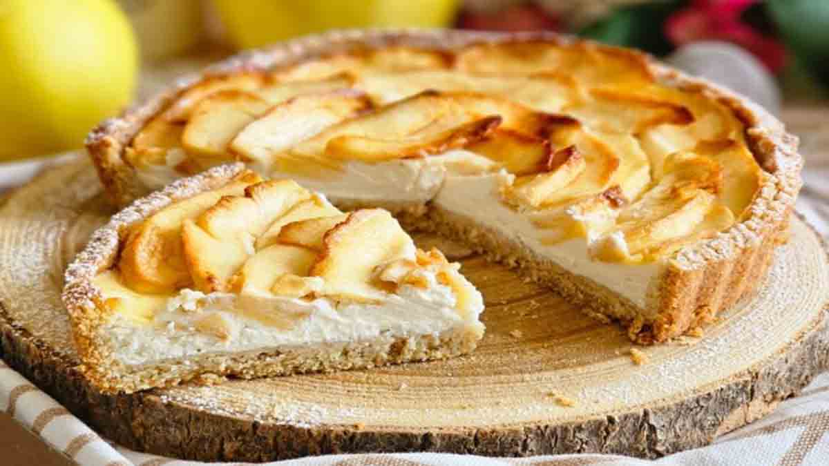 tarte aux pommes et au mascarpone crémeuse