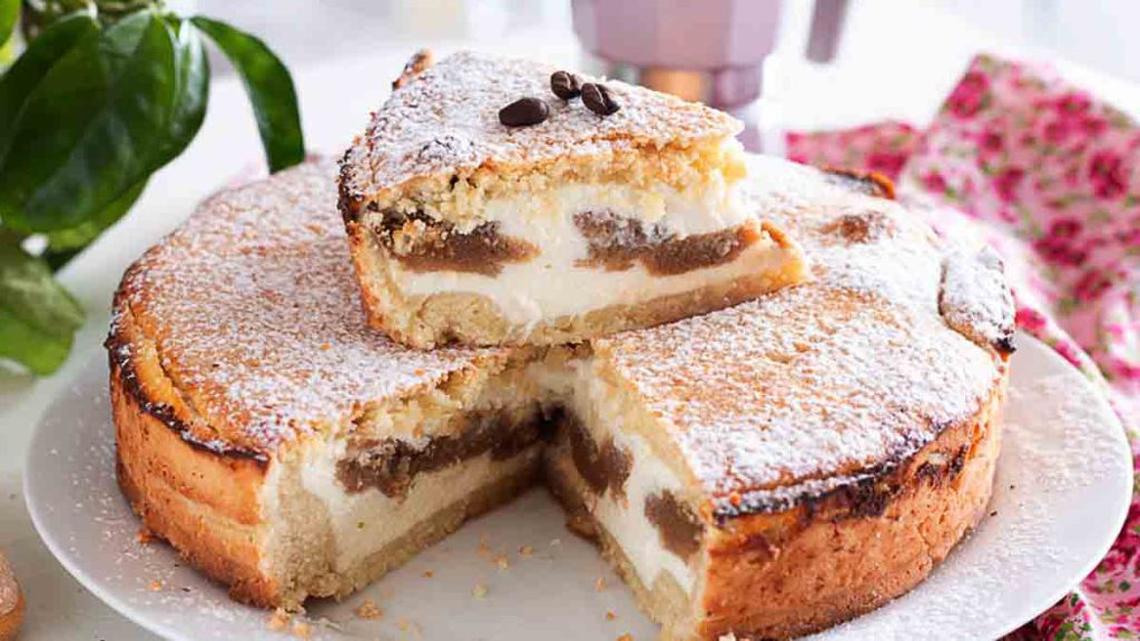 tarte facile et rapide à la ricotta et aux biscuits café
