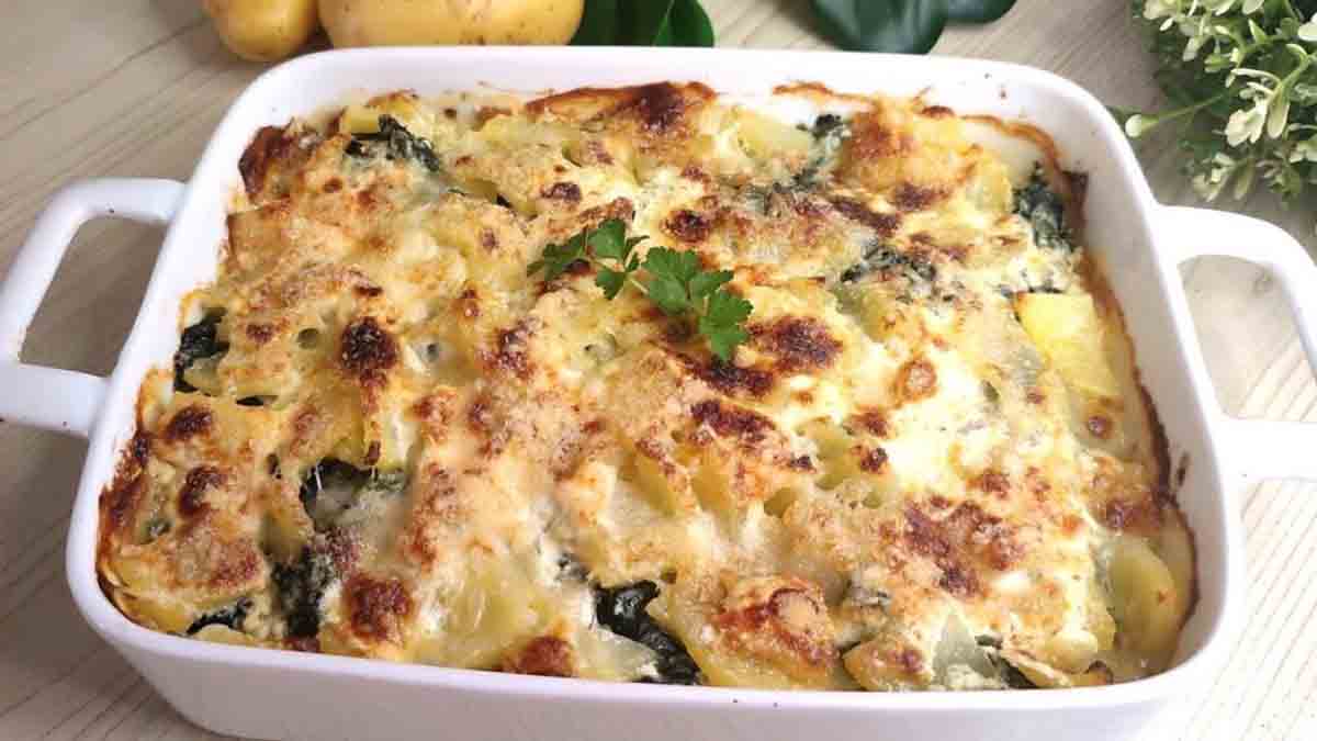 casserole de pommes de terre aux épinards