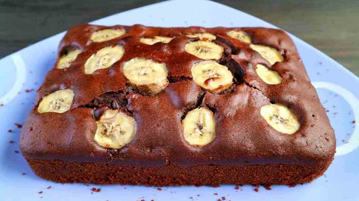 gâteau au cacao et aux bananes