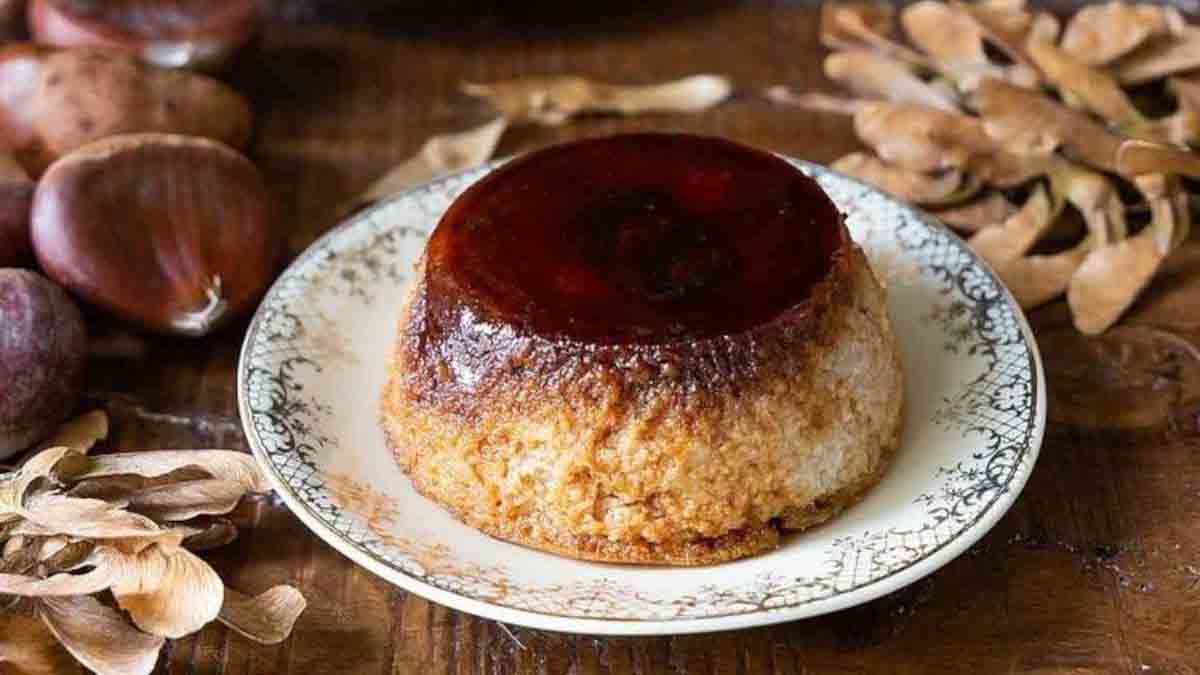 flan de châtaignes au rhum et à l'orange