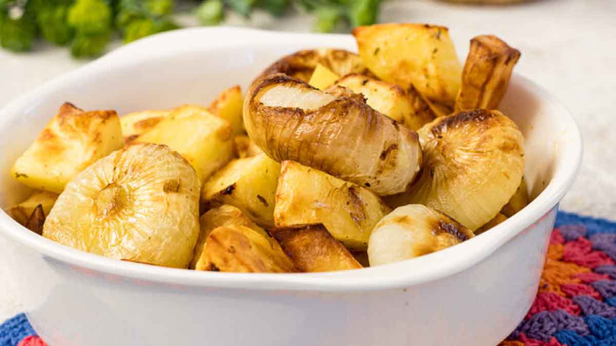 pommes de terre et oignons au four