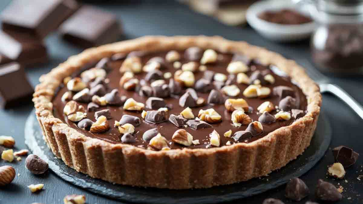 tarte au chocolat et aux noisettes