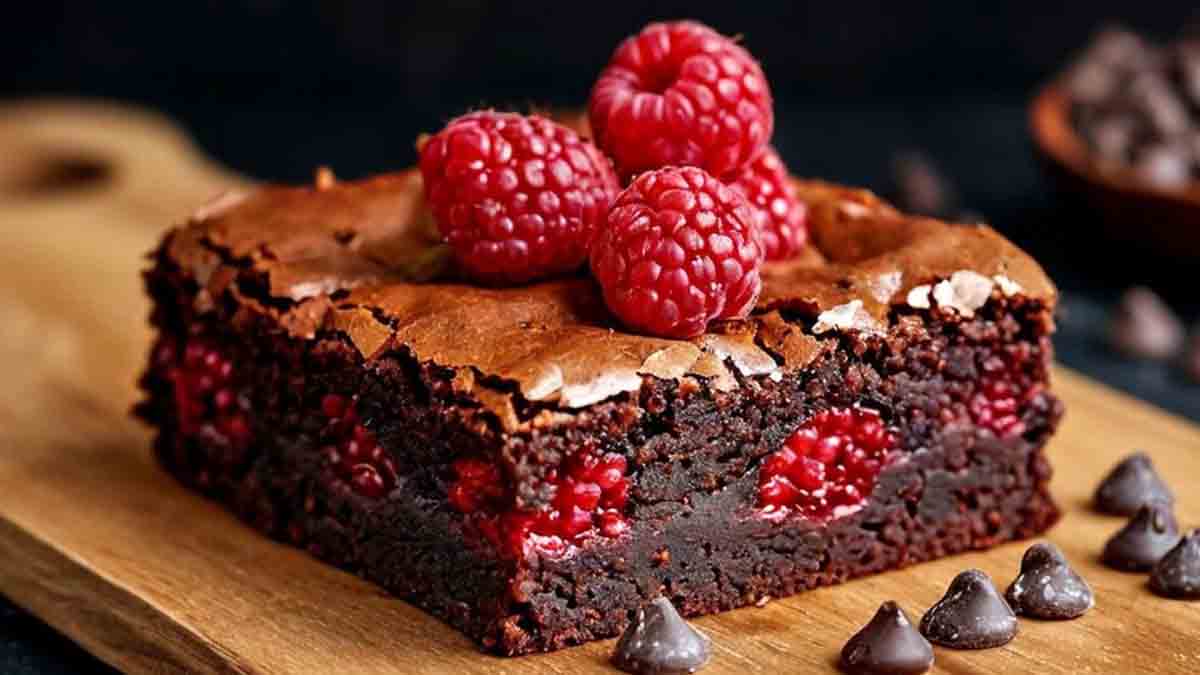 brownie au cacao et à la banane framboise