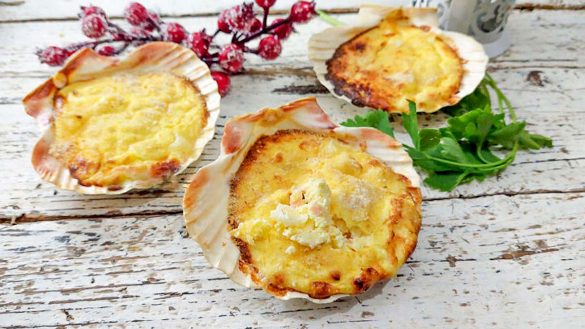 coquilles Saint-Jacques farcies au saumon et à la ricotta