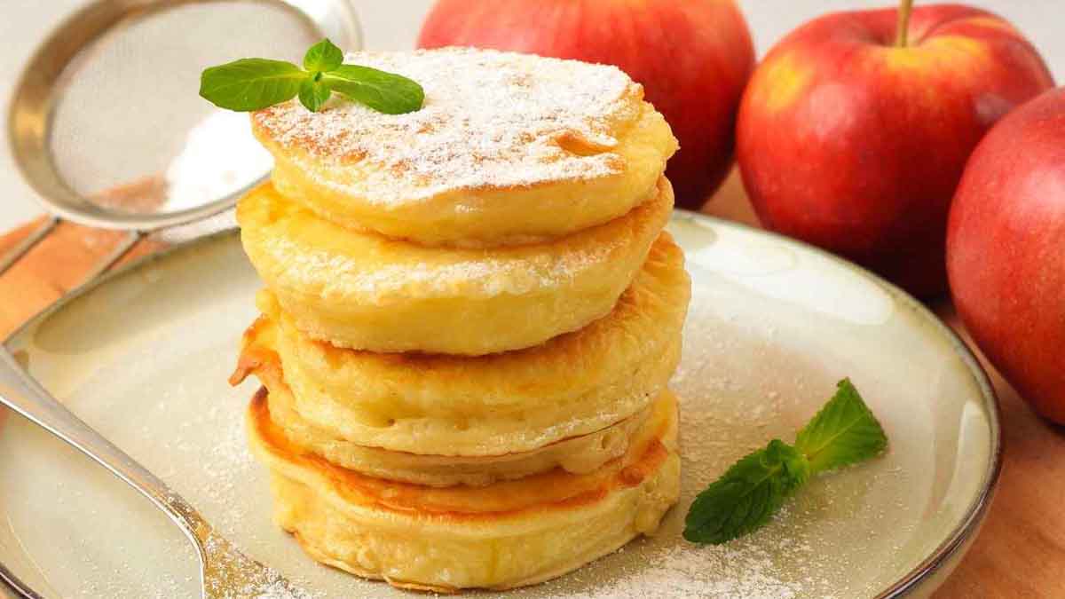 crêpes aux pommes très légères et fondantes en bouche