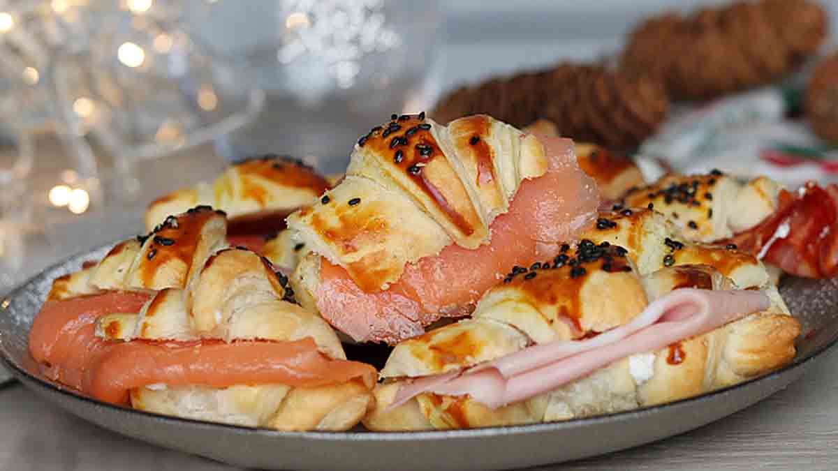 croissants feuilletés de Noël salés