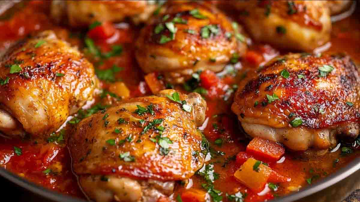 cuisses de poulet en sauce aux pommes de terre