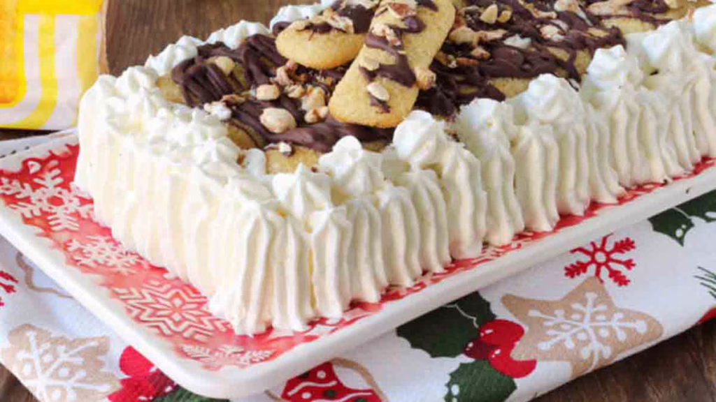 dessert crémeux au nougat blanc aux biscuits Pavesini