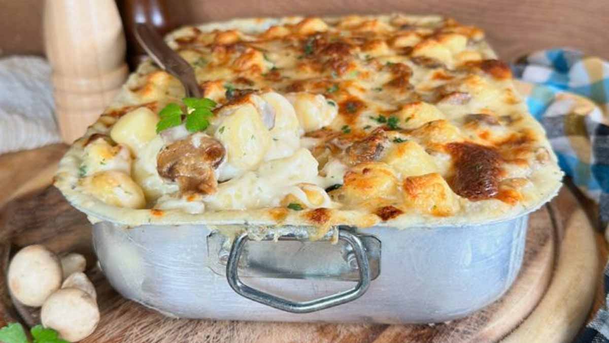 gnocchis de pommes de terre et aux champignons de Paris