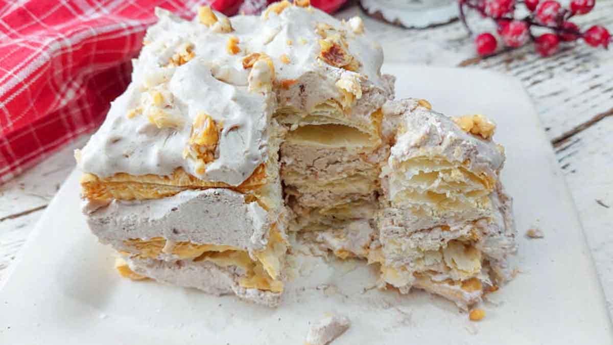 millefeuille au nougat et au chocolat