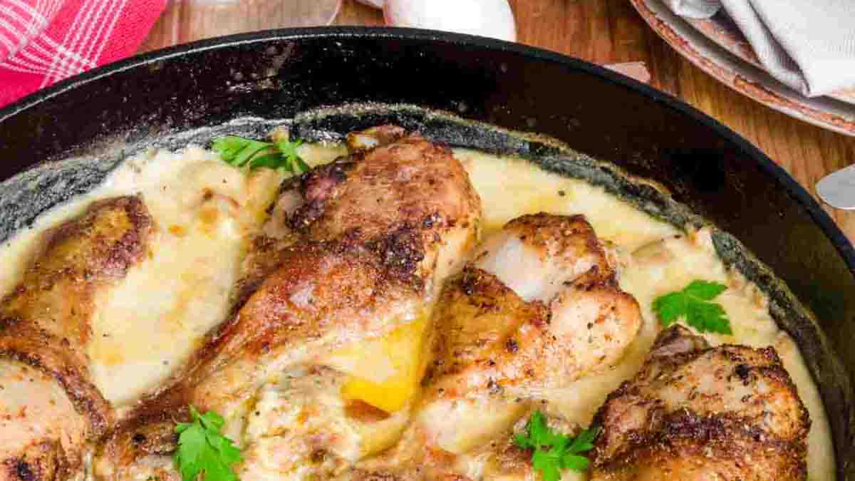 poulet crémeux aux champignons