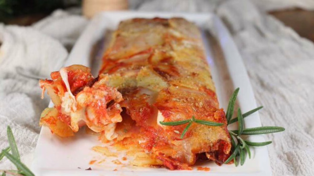 roulé de pommes de terre façon pizza