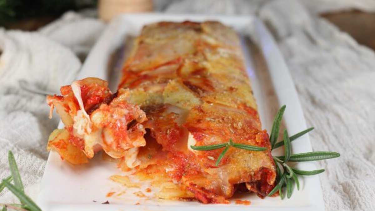 roulé de pommes de terre façon pizza