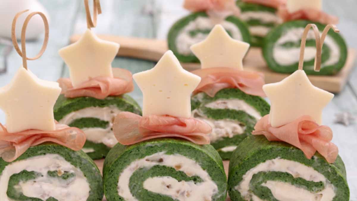 rouleaux d'omelette aux épinards