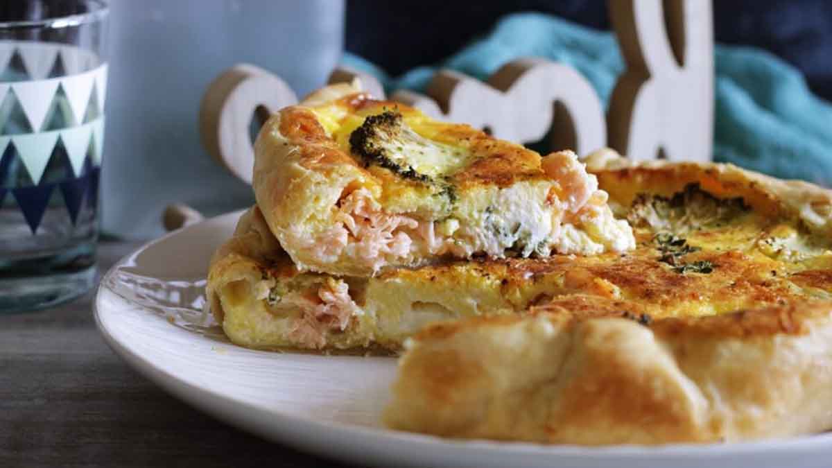tarte salée au brocoli et au saumon