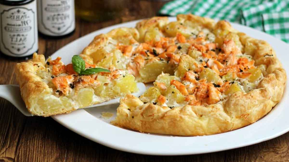 tarte salée aux pommes de terre et au saumon
