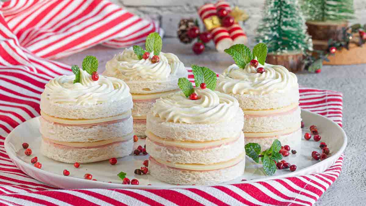 tourelles de pain de mie au jambon fromage