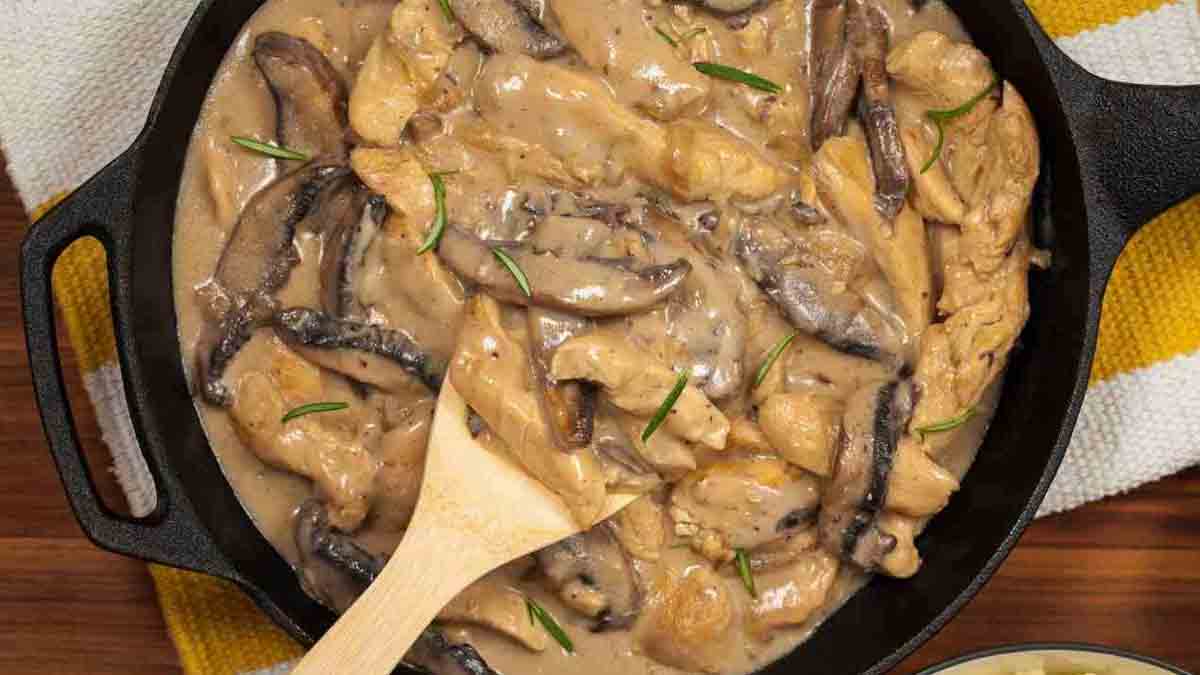 escalopes de poulet aux champignons