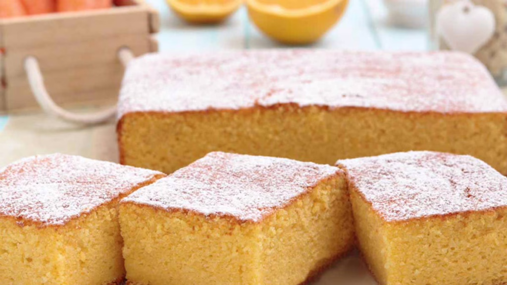 gâteau à l’orange et aux carottes avec des amandes