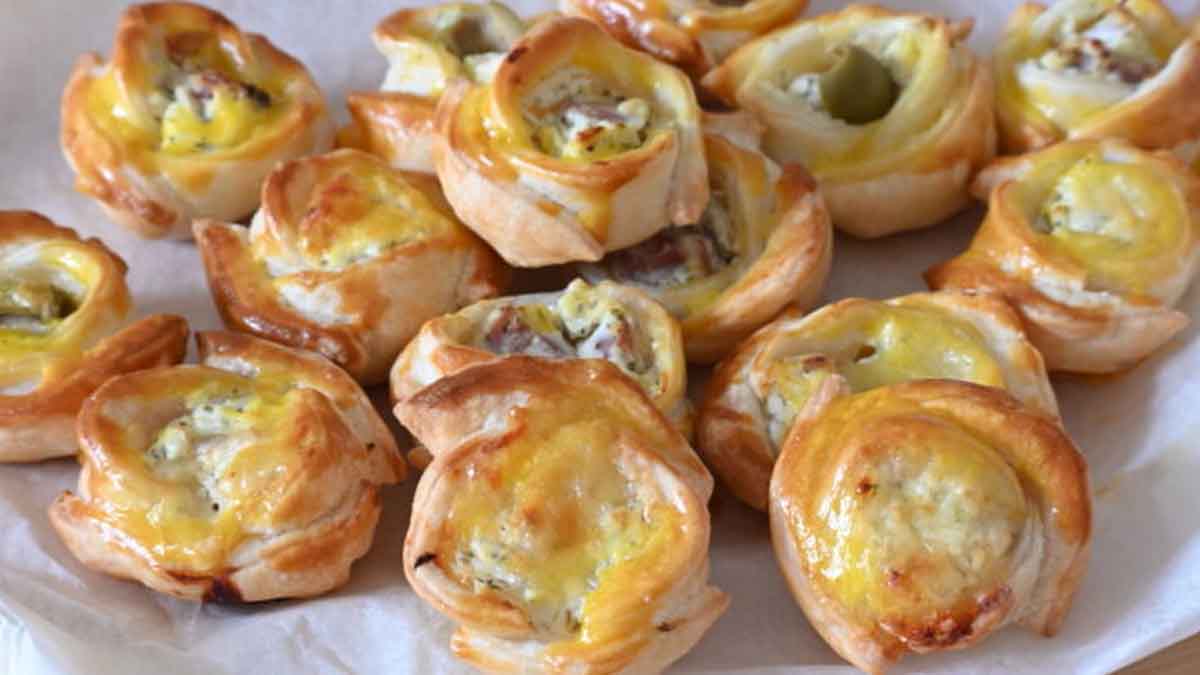 mini-rusticis rapides au fromage frais et au jambon