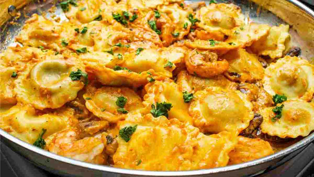raviolis farcis aux crevettes et à la ricotta