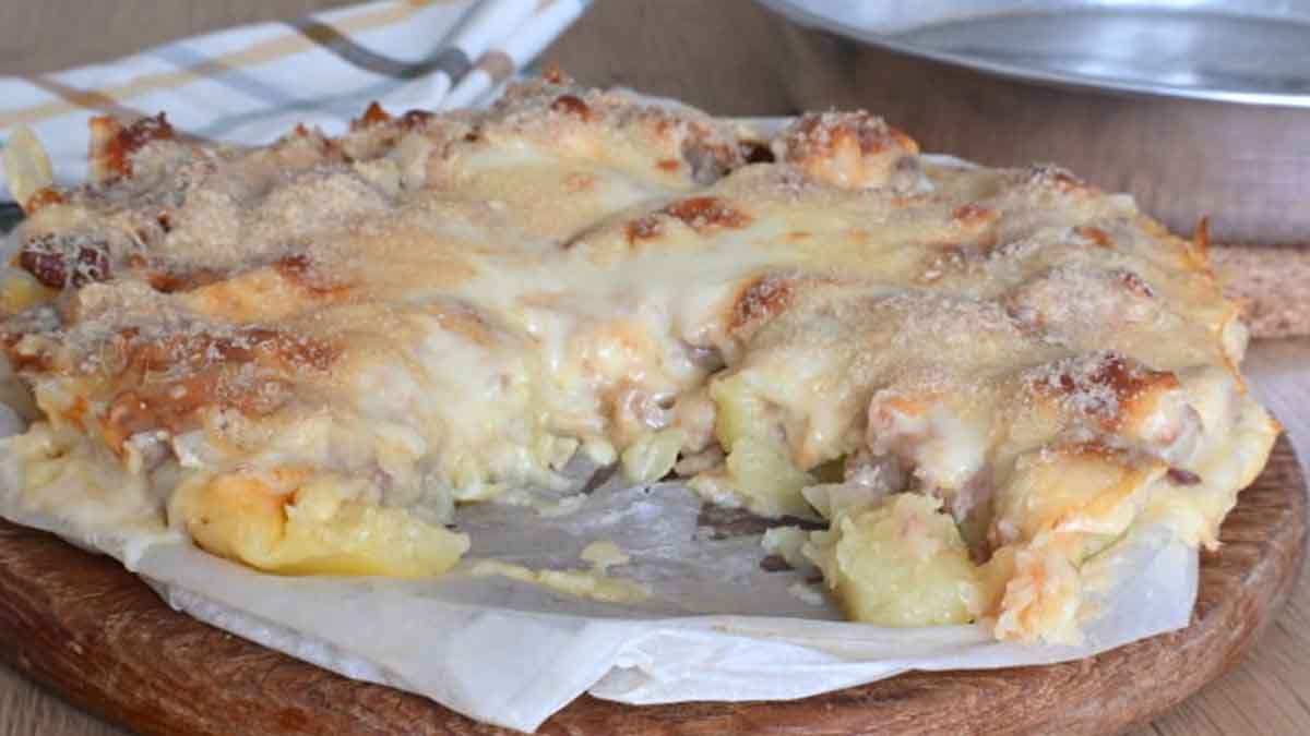 tarte aux pommes de terre et au jambon fromage
