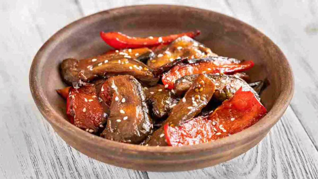 aubergines et poivrons à la friteuse à air