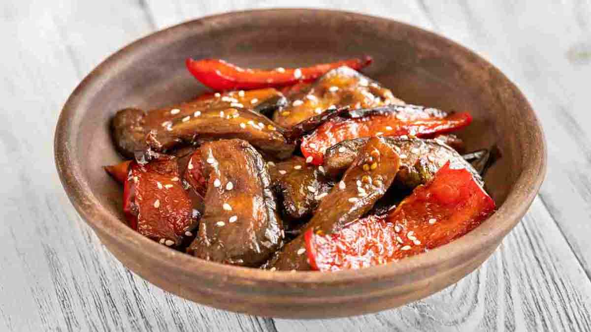 aubergines et poivrons à la friteuse à air