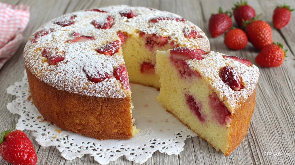 Avec un yaourt et des fraises, ce gâteau moelleux est prêt en 30 minutes