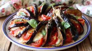 Aubergines en éventail avec tomates et mozzarella le plat estival qui impressionne sans effort