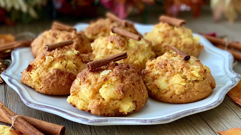 Biscuits moelleux aux pommes et à la cannelle parfaits pour accompagner le thé de l'après-midi