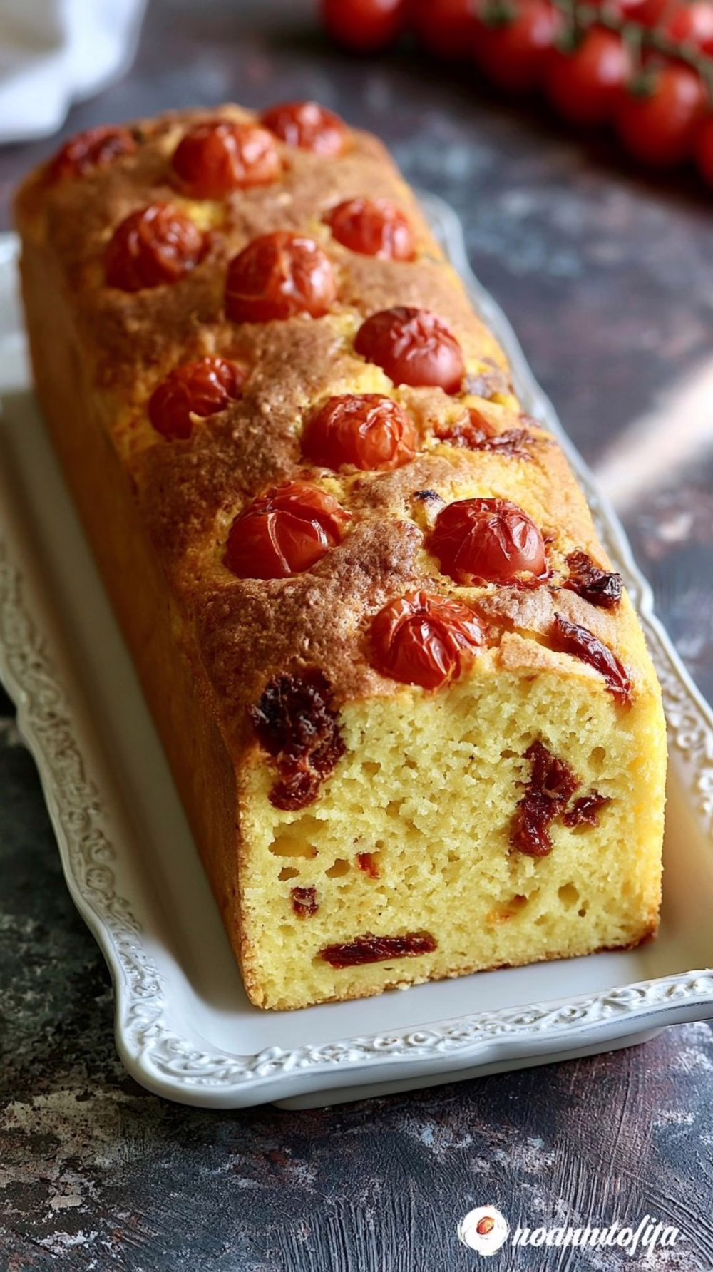Cake salé aux tomates séchées moelleux et savoureux l'apéritif parfait à emmener en pique-nique