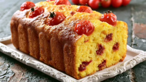 Cake salé aux tomates séchées moelleux et savoureux l'apéritif parfait à emmener en pique-nique