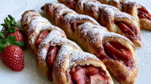 Feuilletés tressés aux fraises le dessert printanier qui fait craquer tout le monde