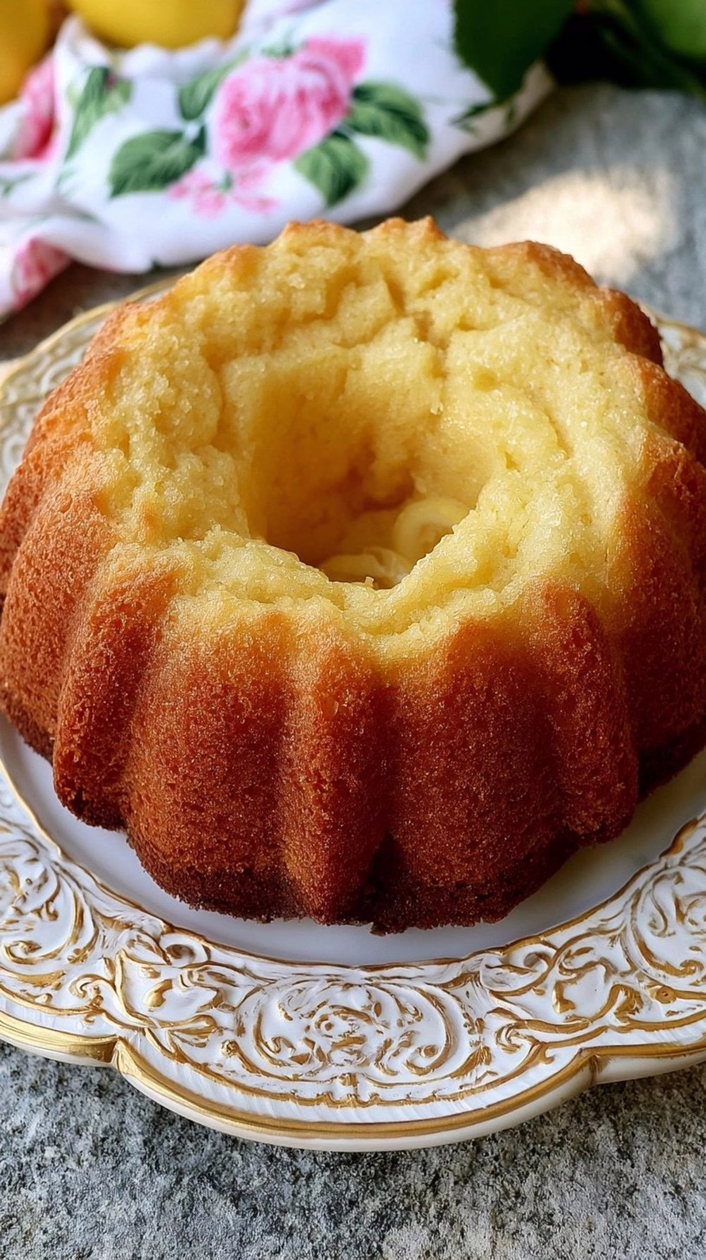 Gâteau couronne au citron de grand-mère moelleux et sans beurre pour un goûter gourmand fait maison
